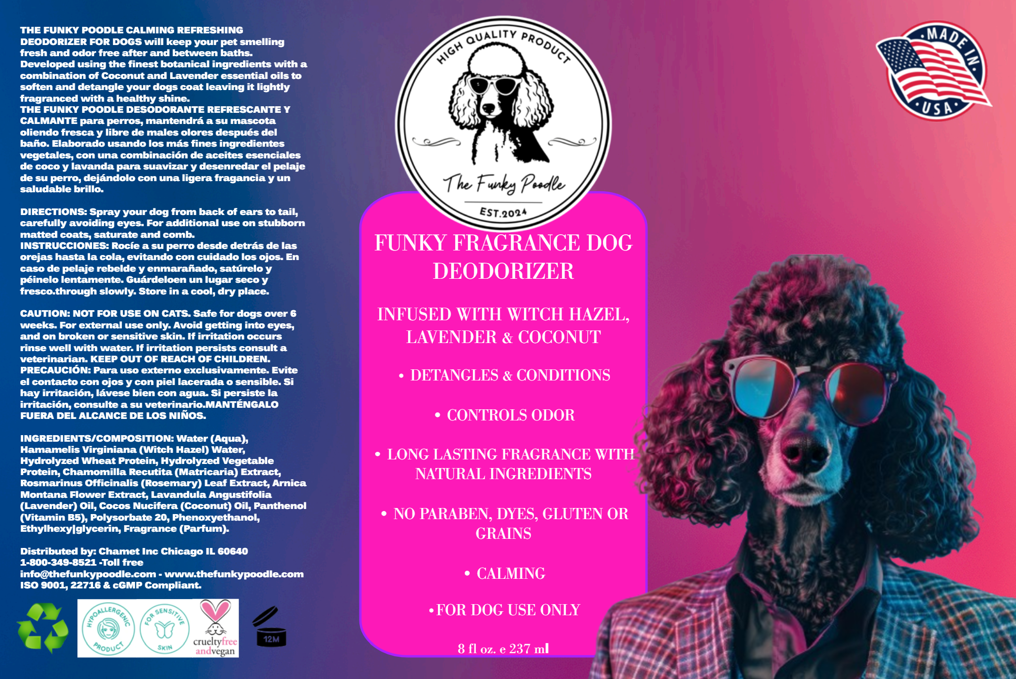 Funky Fragrance Dog Deodorizer - 8oz